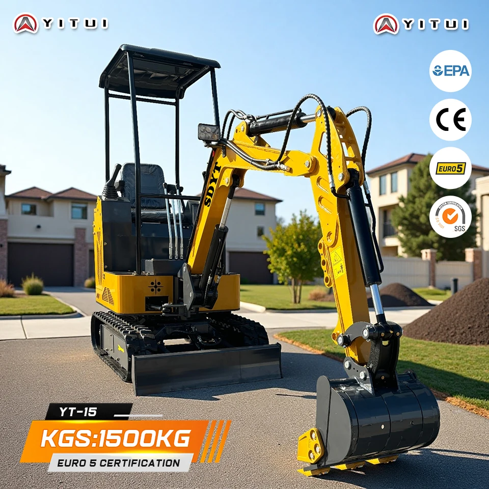 Mini escavatore idraulico portatile da 1,2 tonnellate Ce Epa Euro 5 Mini escavatore idraulico approvato Motore Kubota per la casa e l'amodellismo personalizzato