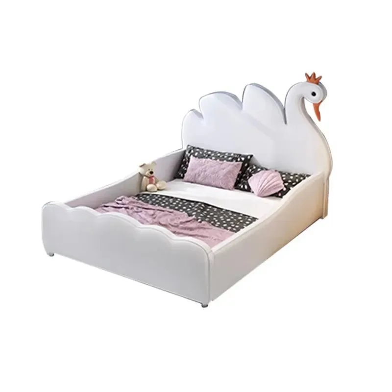 

Swan princess bed children's bed with guardrail