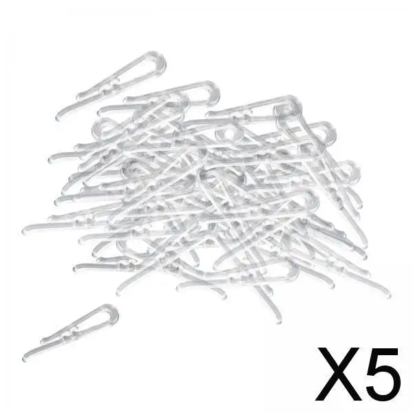 5x200Pcs Shirt Clips Sock Skirts Cloth Clip Transparent Plastic Alligator