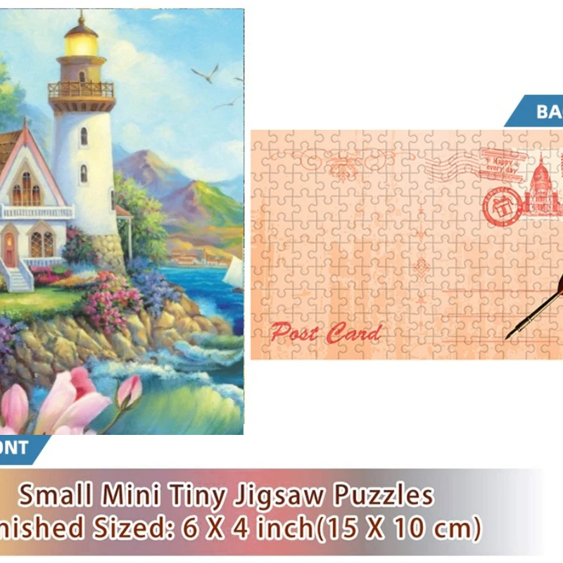 

150PCS Mini Test Tube Jigsaw Puzzle Bayfront Lighthouse Famous Painting for Adult Family Game Educational Toy