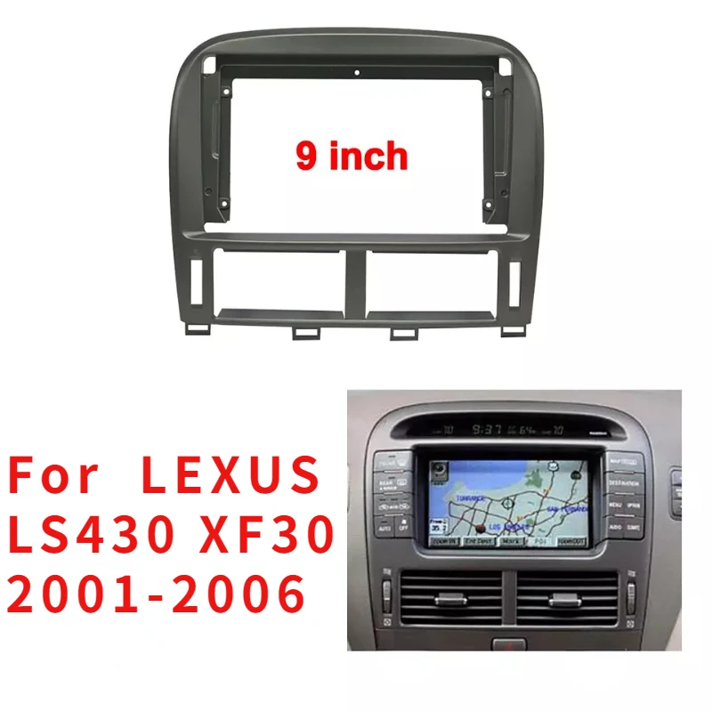 

For 2001-2006 LEXUS LS430 9 Inch DVD Navigation Car Radio Player Stereo Fascia Frame 2DIN Install Panel Dashboard