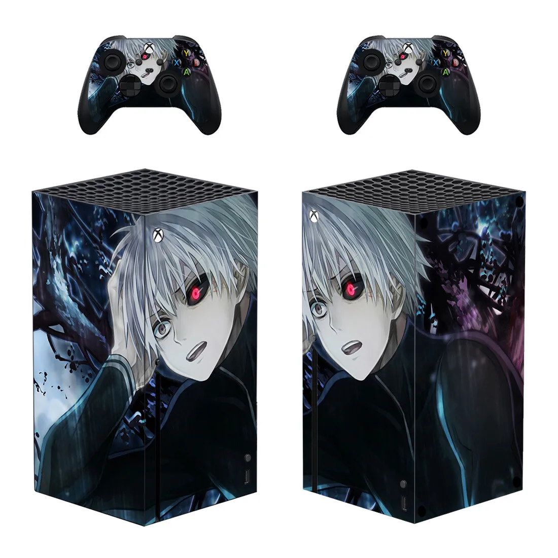 Vinil protetora Decal para Console e 2 Controladores, Tokyo Ghoul Style, Xbox Series X Skin Sticker, Estilo 1