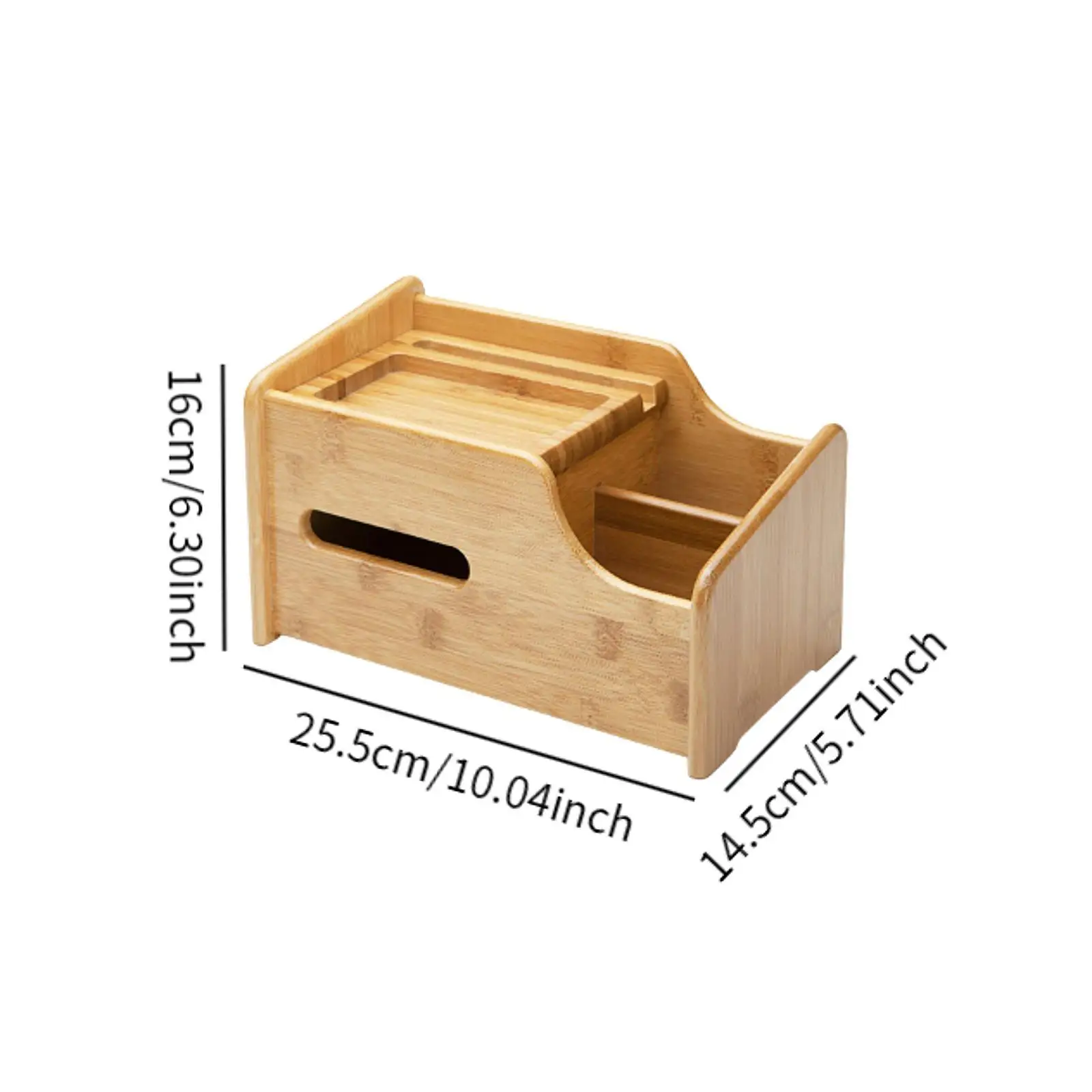 Remote Control Storage Box Bamboo Decoration for Home Living Room Kitchen