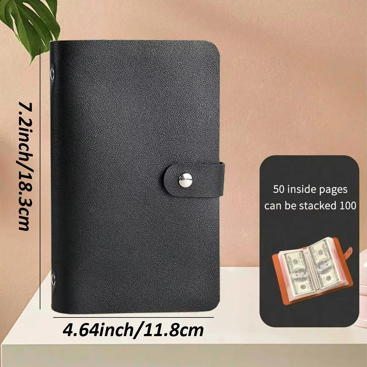 1 Affordable Loose-Leaf Notebook (with 50 Loose-Leaf Pages, Can Hold 100 Coins), Is Cost-Effective, Features a Multifunctional Loose-Leaf Storage Pocket, Is Easy to Carry, and Has a Bohemian Style