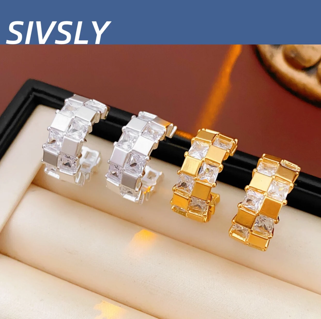 

Earrings, luxurious, high-end, exquisite stud earrings, unique, cold-style ear accessories, versatile stud earrings.