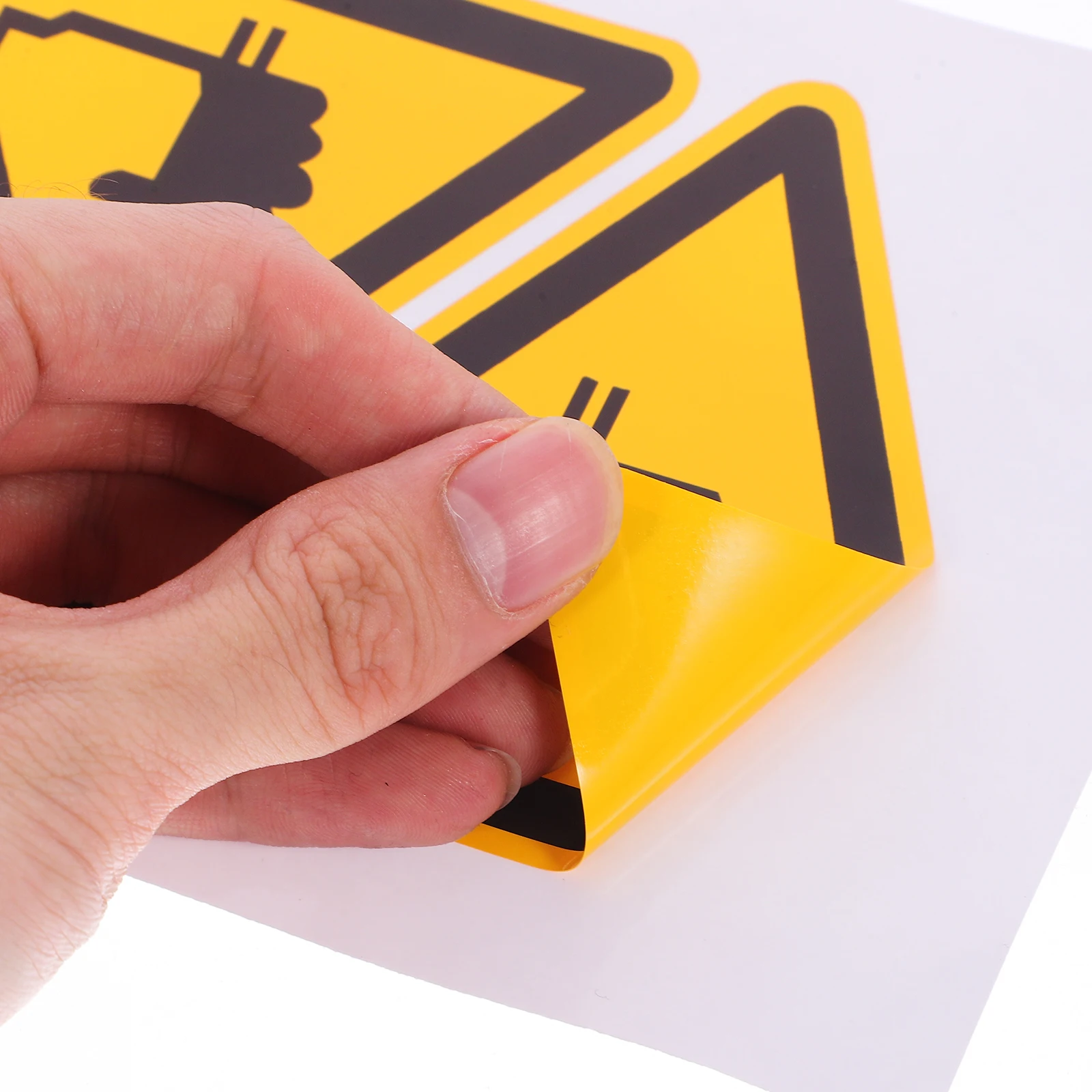 

6 Pcs Warning Label Sticker Hand Caution Danger Stickers Self-adhesive Vinyl Safety Reflective