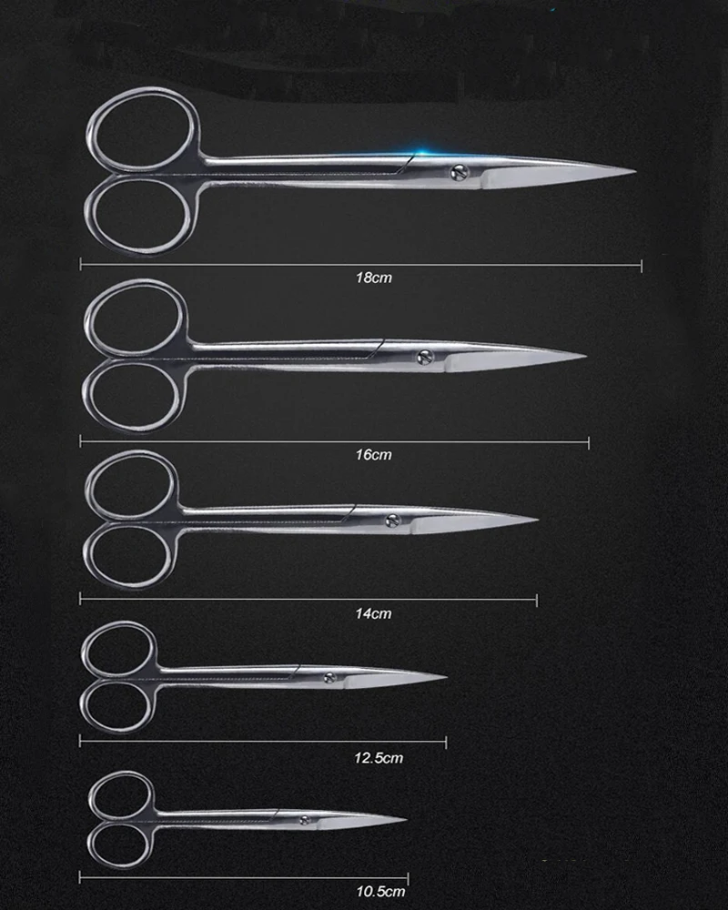 Tijeras médicas de acero inoxidable, instrumentos quirúrgicos, codo puntiagudo, ojo grande, tijeras de eliminación de sutura de enfermera