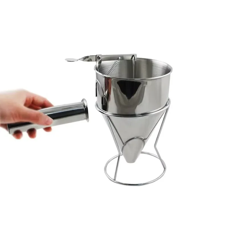 Custom Batter Funnel Dispenser, Stainless Steel Scone Batter Dispenser with Bracket, Octopus Yaki Batter Dispenser