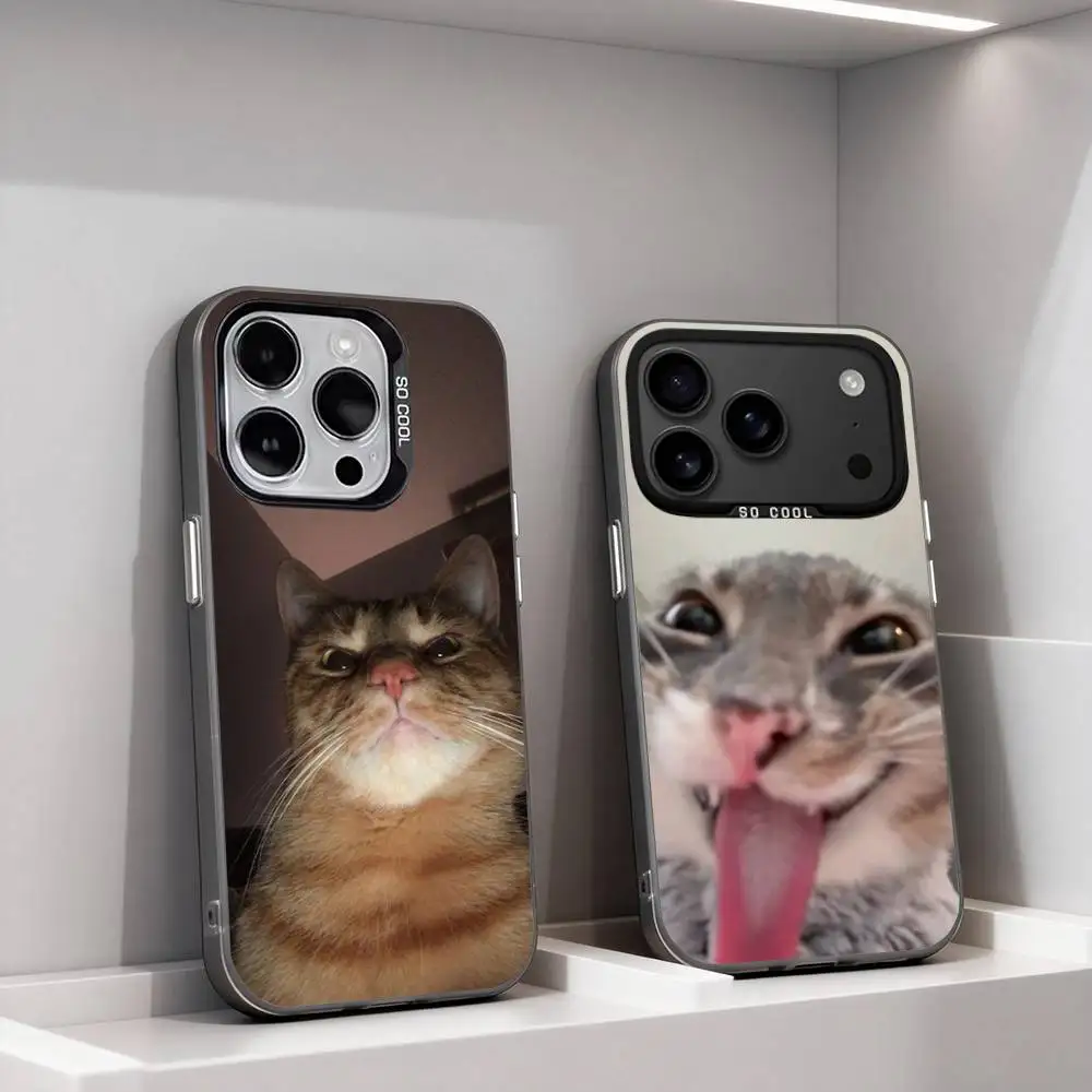 

Funny Cat Memes Cute Phone Case For iPhone 11,12,13,14,15,16,17,Pro,Max,Plus,E,Air,Mini IMD Matte Black