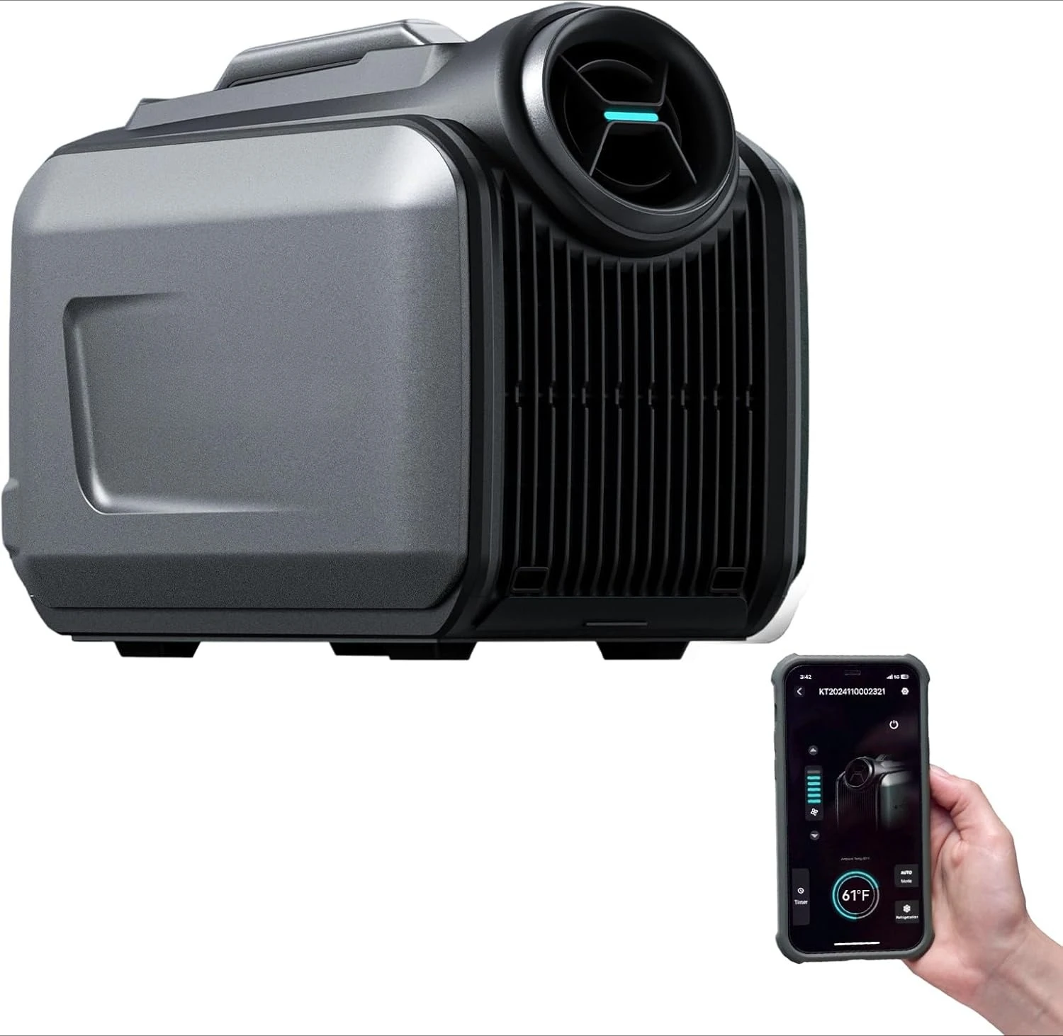 

Portable Camping Air Conditioner, 5100 BTU Cooling and 6100 BTU Heating, AC and DC Compatible, 8 Hours on 1kWh, Ideal for Ten