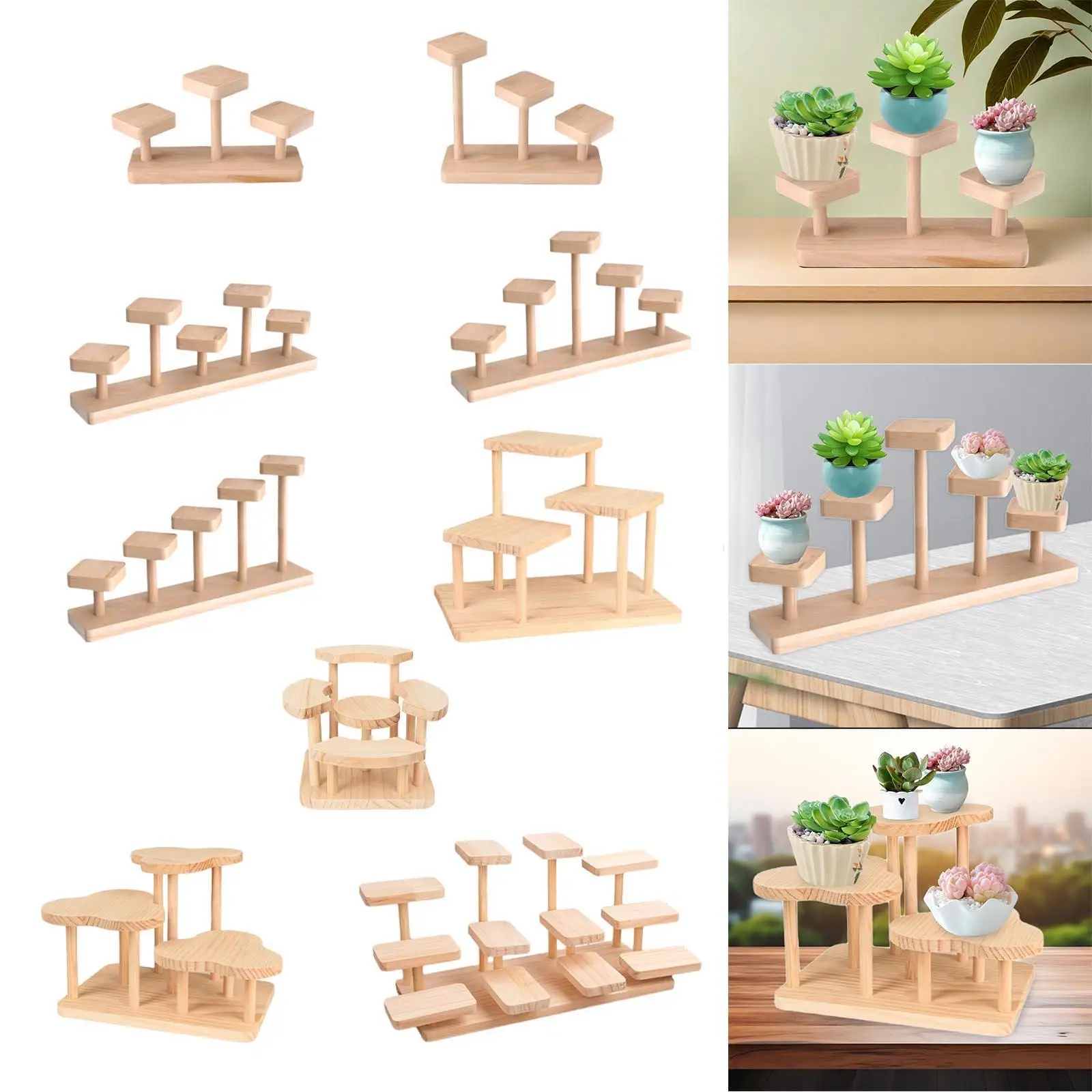 Wooden Display Riser,Showcase,Storage Reusable Figure Display Stand,Desktop