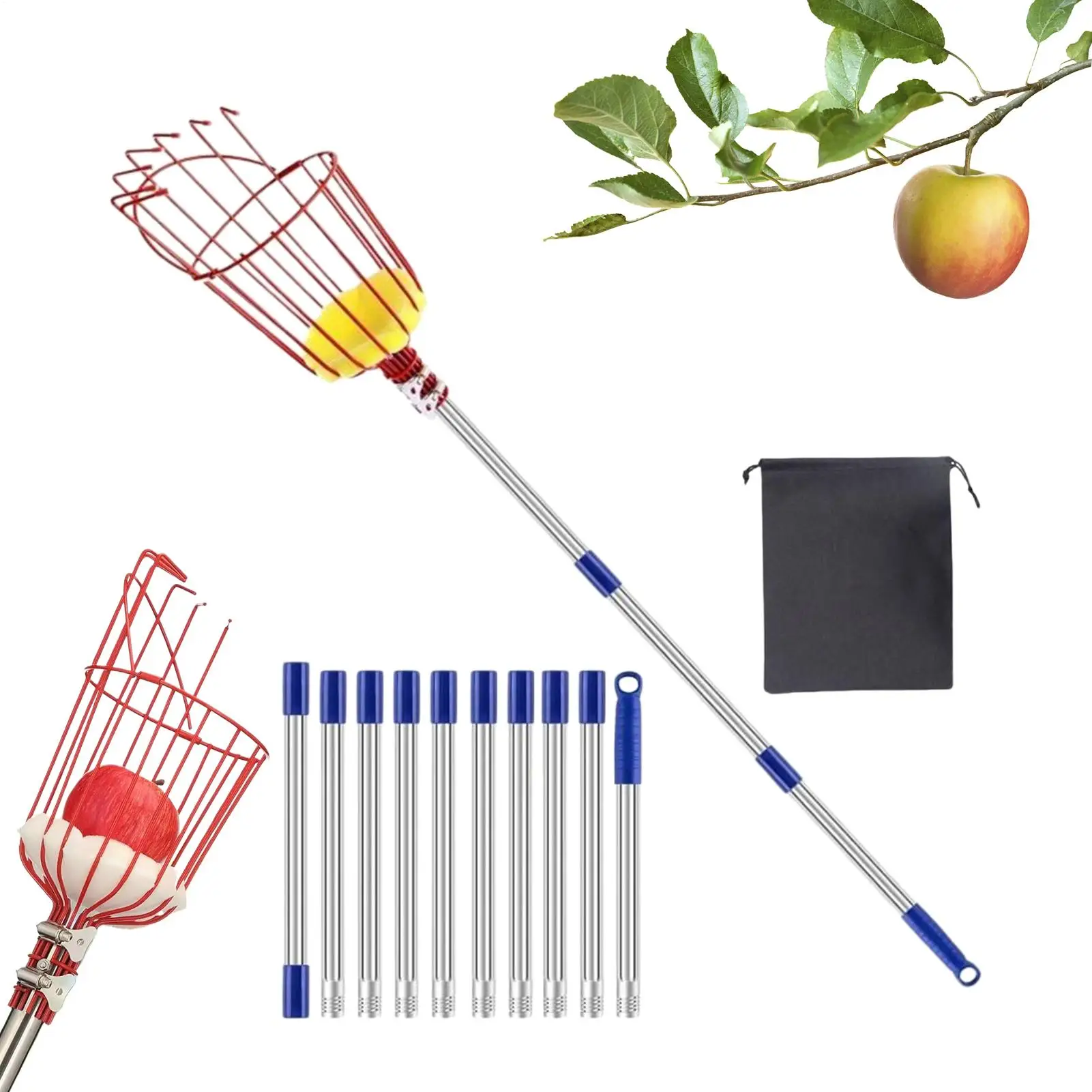 fruit picker Retractable Handle depth basket convenient fruit picker basket garden tool for picking apples Fruit