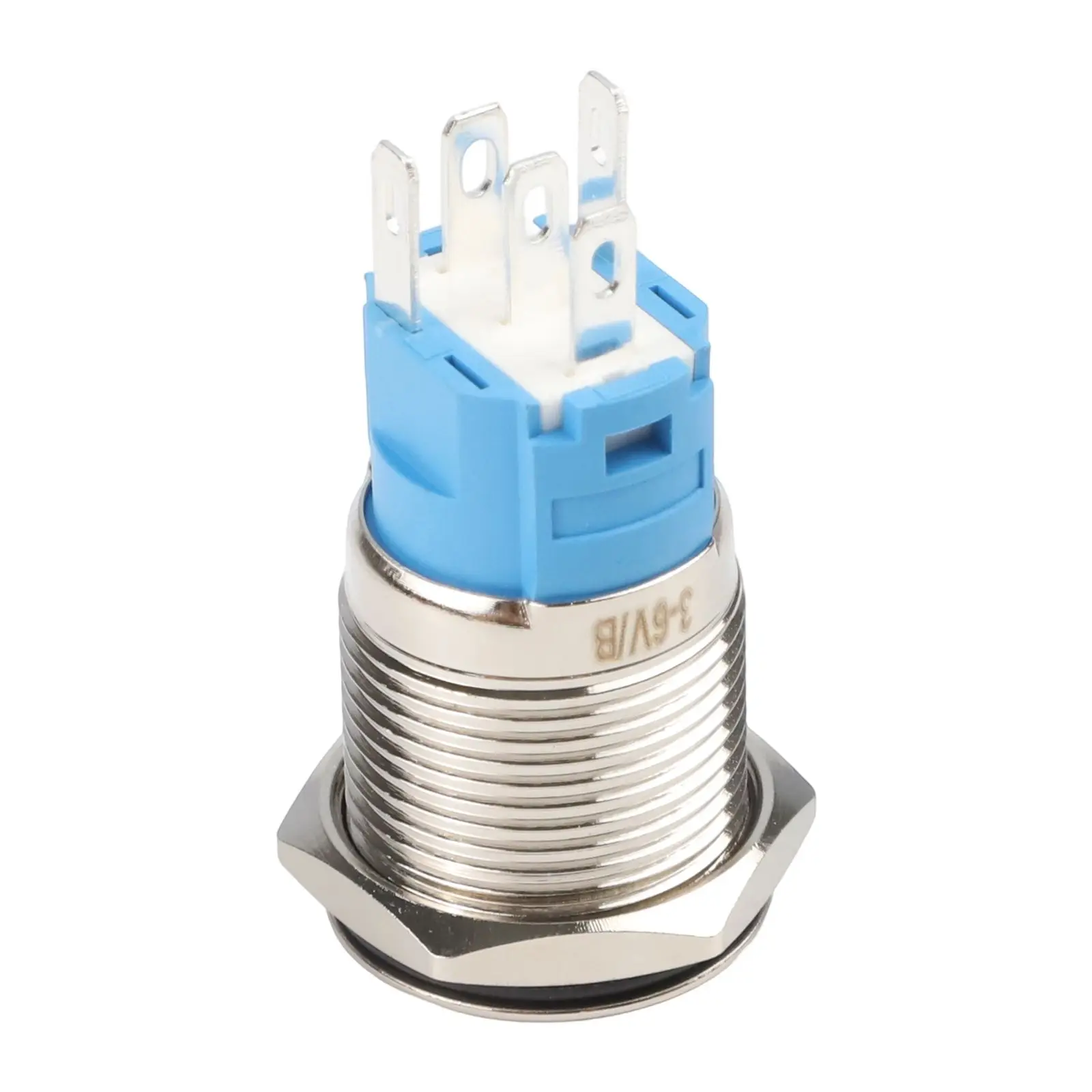 Compact Stainless Steel Push Button Switch 16mm Momentary Function with IP66 Protection and Bright LED Ring Light for Easy Use
