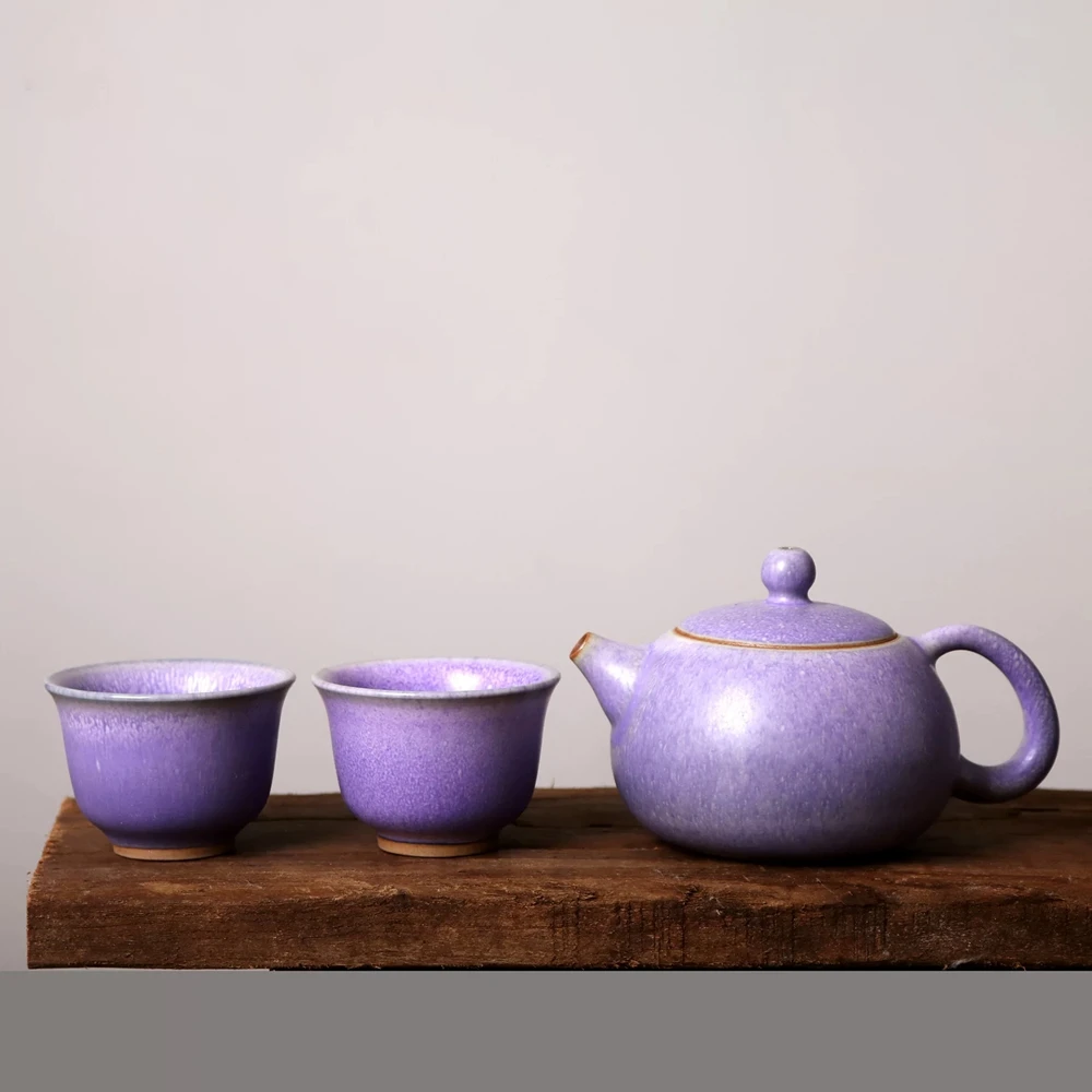 Jun Kiln Xi Shi Pot Purple Jun Porcelain Kung Fu Tea Set Tea Brewing Pot Single Pot Gift Set Business Companion Gift