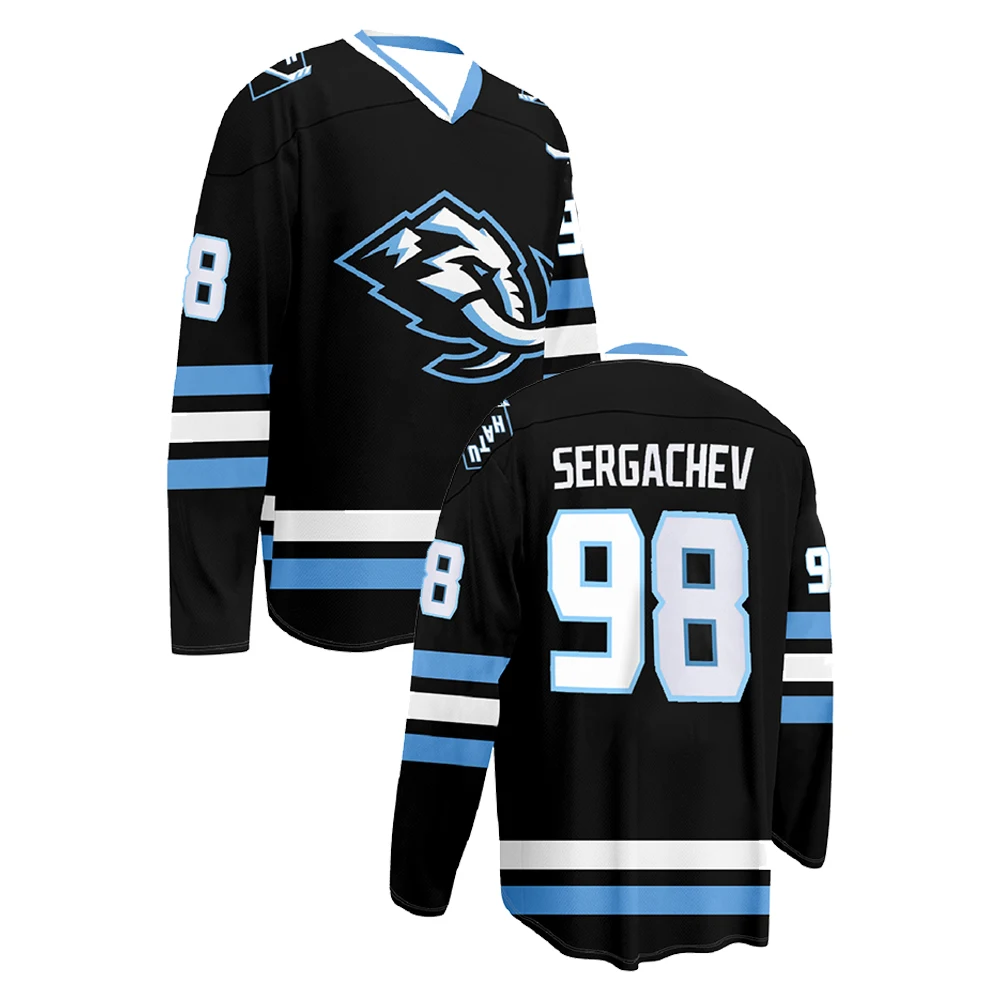 ميرش يوتا ماموث هوكي جيرسي الخامس الرقبة طويلة الأكمام ملابس رياضية النساء الرجال الرياضة البلوز لاعب تأثيري قميص حريمي #6