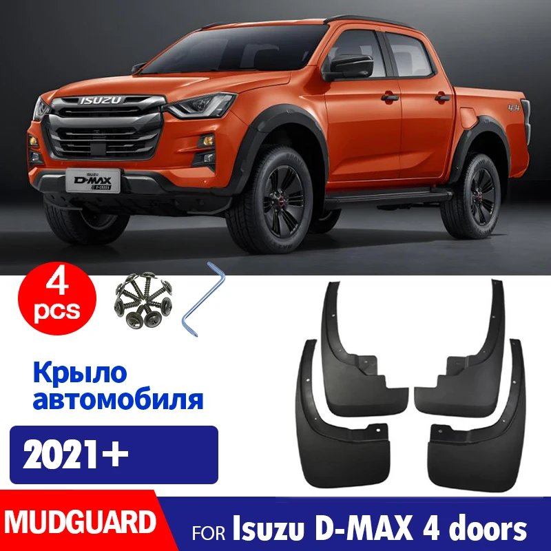 

4pcs For Suzuki D-Max 4 doors 2021 2022 2023 2024 2025 Mudflaps 4Pcs Car Fender Flares Splash Guards Mud Flaps Mudguards