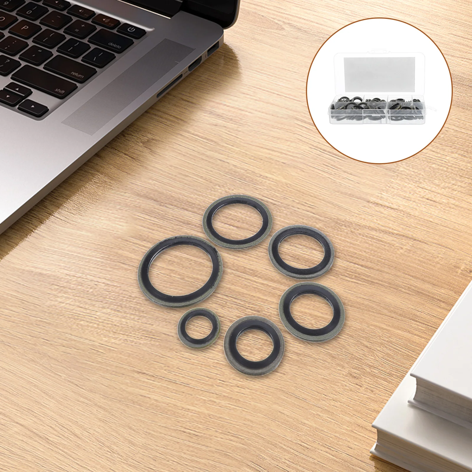 

100Pcs Hydraulic Seal Kit Nbr Metal Washers 6-16mm Industrial Machinery Repair Replacement Sealing Gasket Set Seal Set