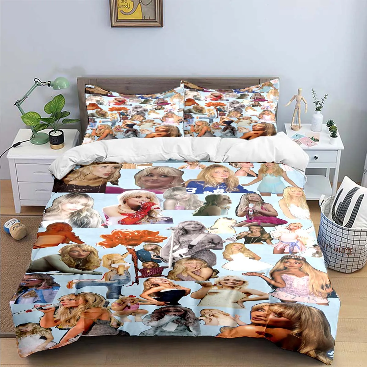 Singer Girls S-Sabrina Carp Print Bedding Sets Exquisite Bed Supplies Set Duvet Cover Bed Comforter Set Bedding Set Luxury Gift