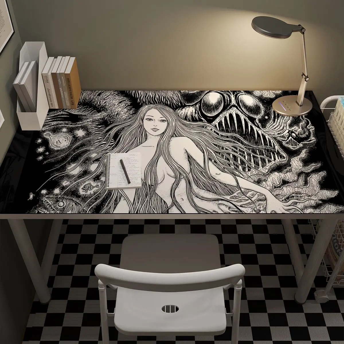 Junji Ito desk mat leather Tomie Kawakami anime mouse pad Large Thrilling Waterproof laptop mouse carpet xxl mousepad image 2