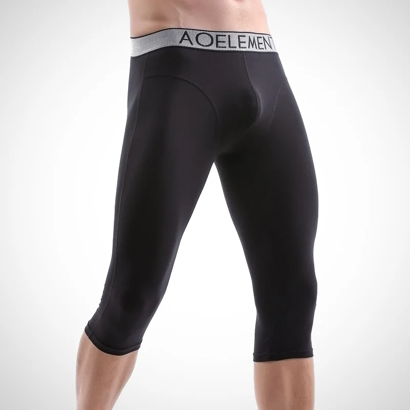 

Мужское спортивное нижнее белье с длинными штанинами, устойчивое к истиранию ногами, каприельные брюки, быстросохнущие длинные брюки из модала для бега с четырьмя углами