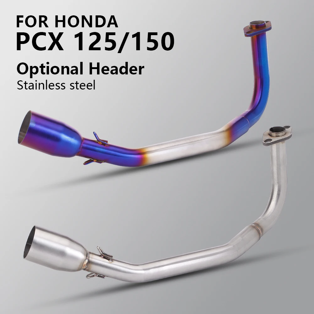 Motorcycle exhaust modified front section Slip-on front link pipe for Honda pcx125 150 2021-2022 2018-2020 and before 2017 