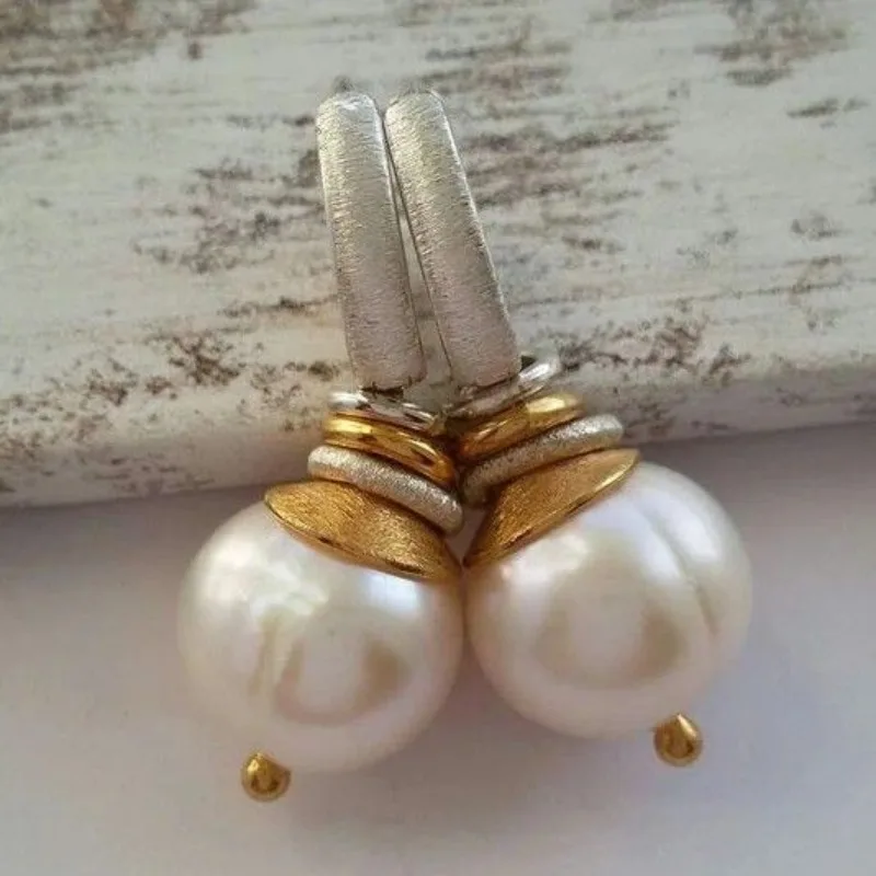 Minimalist  Elegant Dangle Earrings For Women's Daily Casual Wear Inlay Synthetic Pearl Earrings Temperament Jewelry