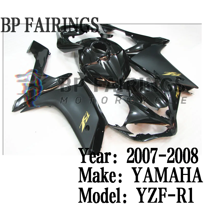 

For YAMAHA R1 fairing kit 2007 2008 Injection molding bodywork set Black fairings set YZF R1 07 08