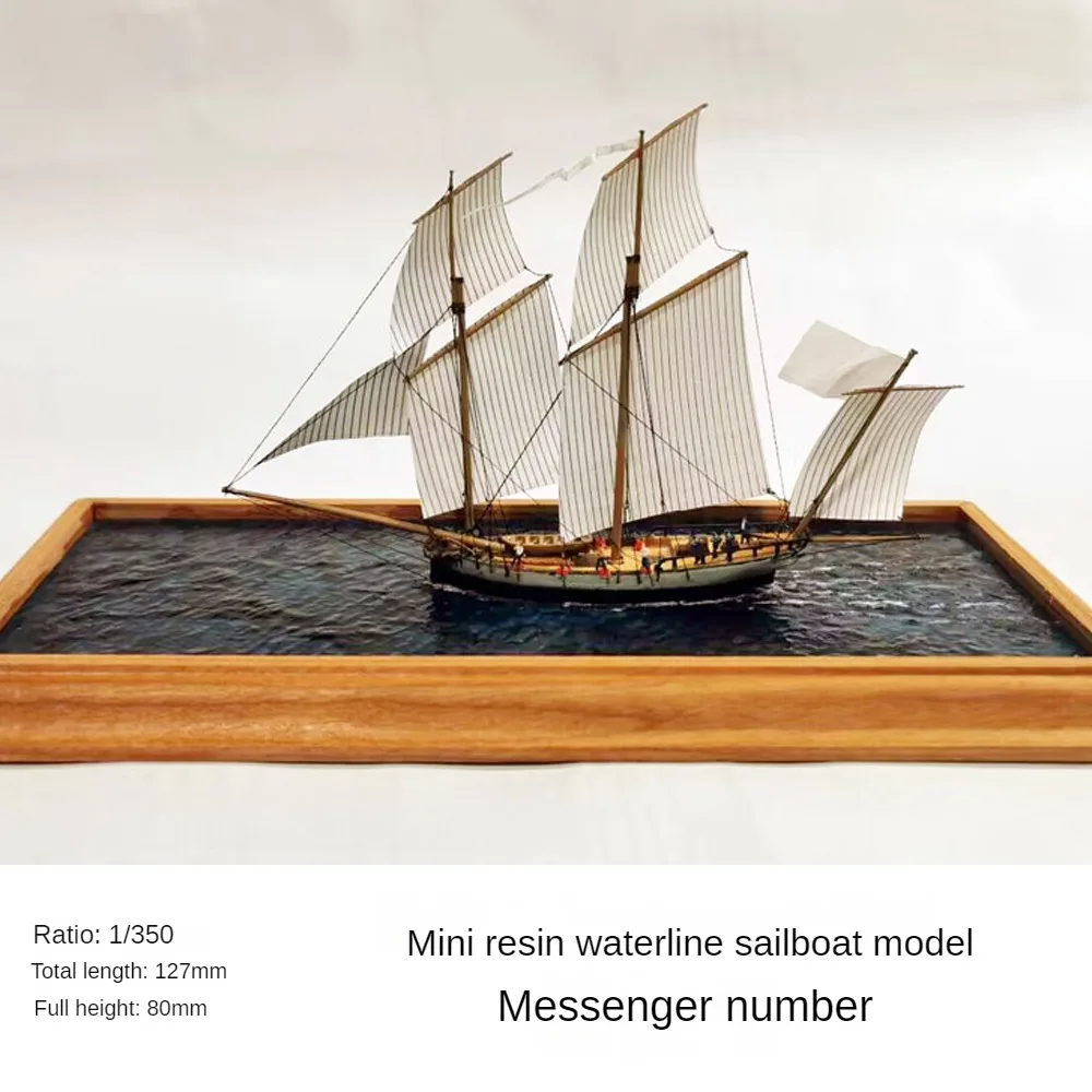 1/350 Ship Model Kit Messenger and Vigilance Simulation Wooden Waterline Sailboat Model Boy Gift Collection Model Toys