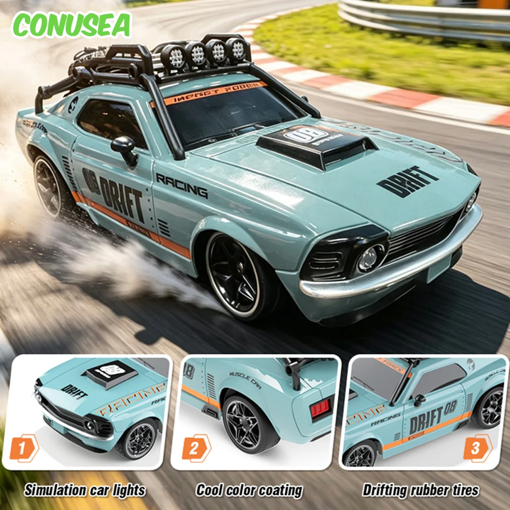 1/18 Remote Control Car Retro Drifting Rc Cars and Ground Vehicles Truck with Lights for Adults Children Toys
