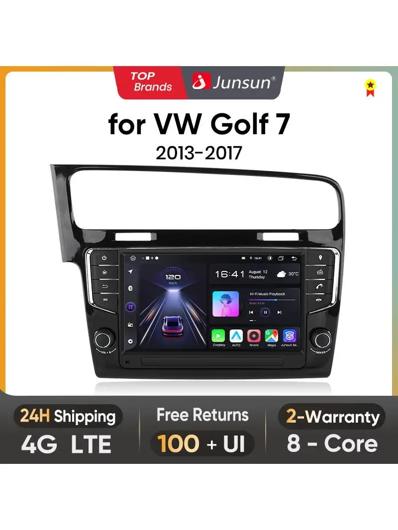 Junsun 9-calowe bezprzewodowe radio CarPlay Android Auto dla Volkswagen VW Golf 7 2013-2017 Samochodowe multimedia GPS autoradio — 2