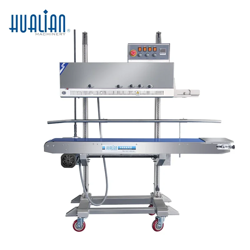 

FRM-1370LD HUALIAN Vertical Automatic Double Heating Plastic Bag Band Sealer Sealing Machine