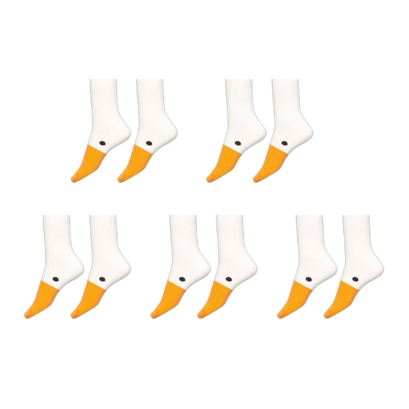 

5Pair Women Funny Game Long Socks Animal Novely Casual Cotton Breathable Cartoon Hosiery