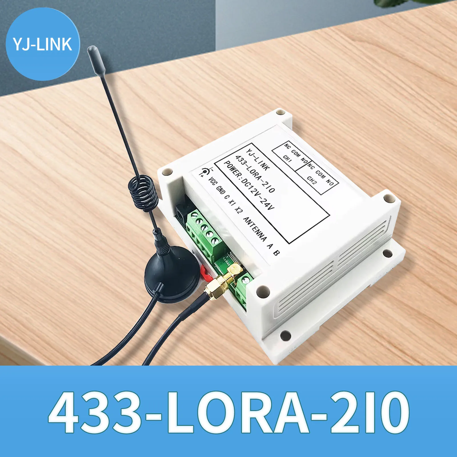 2CH 433MHz Lora Remote I/O Controller Wireless Transmission Point-to-Point Relay Switch Module