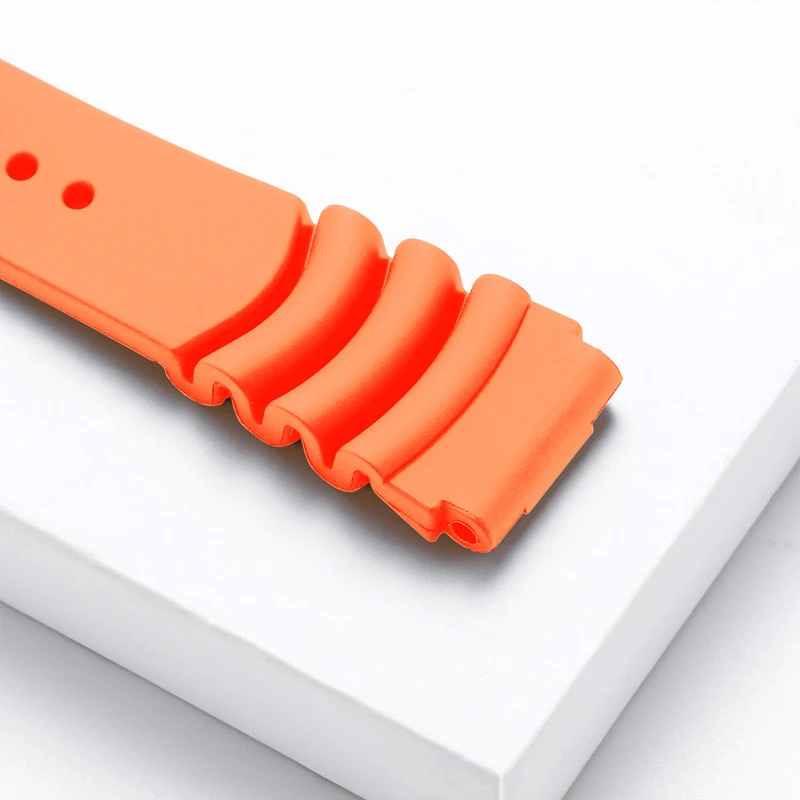 Orange 20mm Sports Silicone Strap Rubber Watch Strap Diving Strap Men Replacement Wrist Watch Accessories