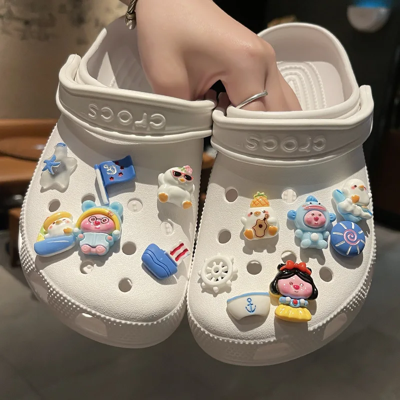 

13pcs New Miniso Loopy Shoes Accessories Cartoon Kawaii Hole Shoes Buckle Diy Decoration Removable Girl for Gifts