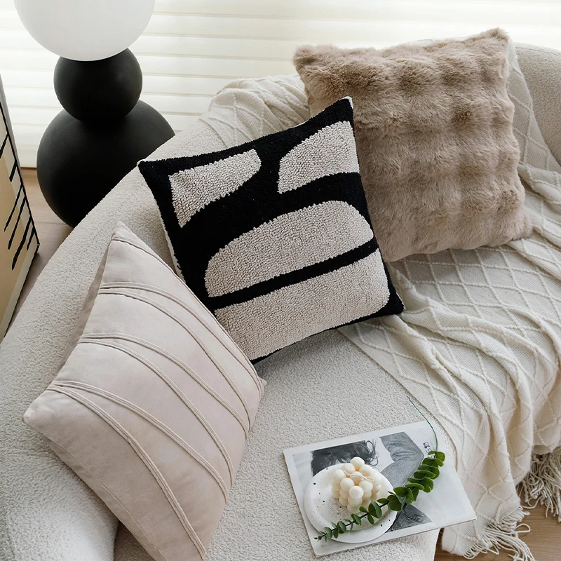 

Geometric Cushion Cover Versatile High Quality Soft Warm Decorative Home Nordic Ins Pillow Cover 45x45cm for Living Room Sofa