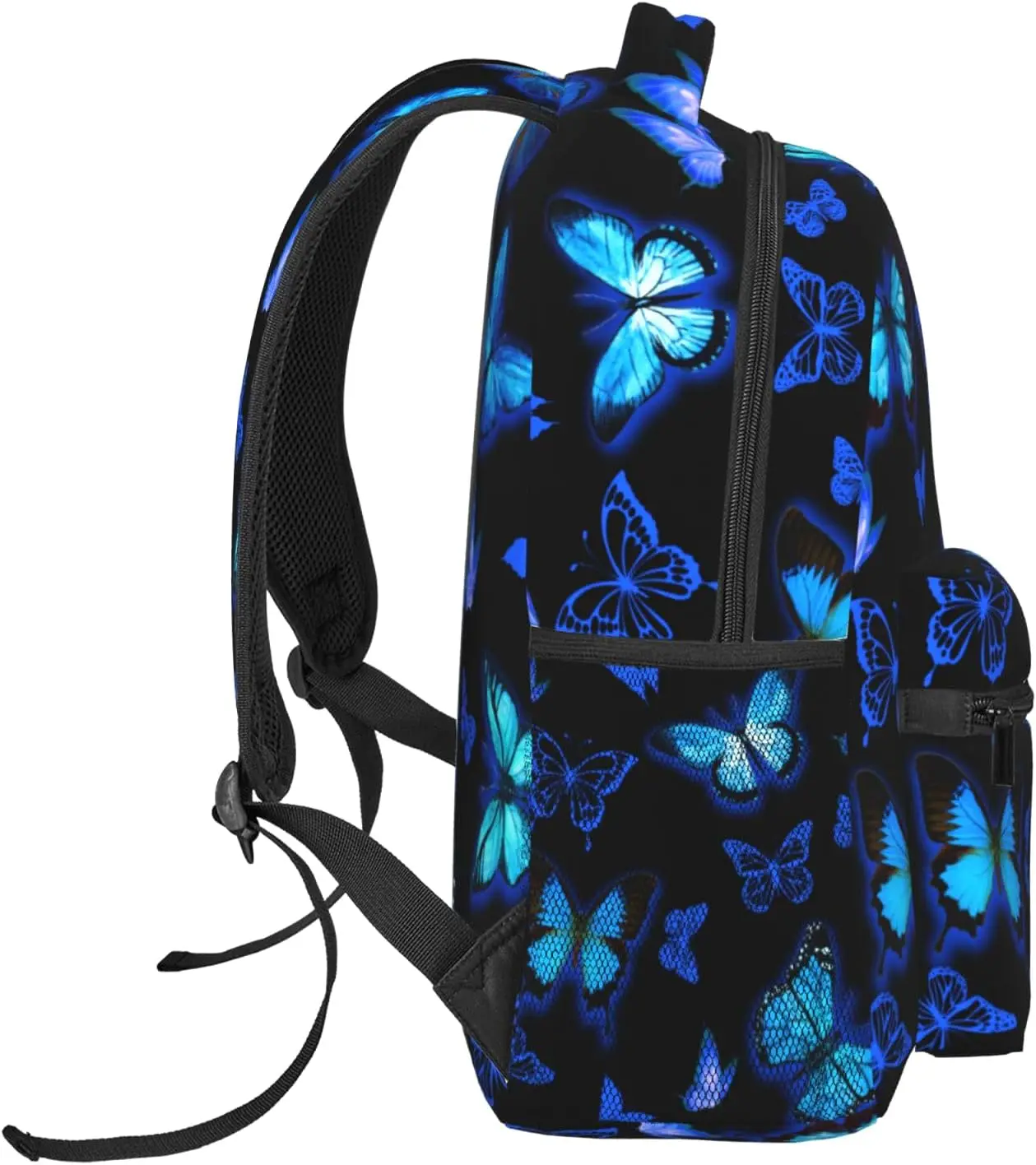 Butterfly Backpack Casual Canvas Backpacks Blue Butterfly Bookbag Laptop Daypack For Toddler Teen Boys Girls Women Men Gifts