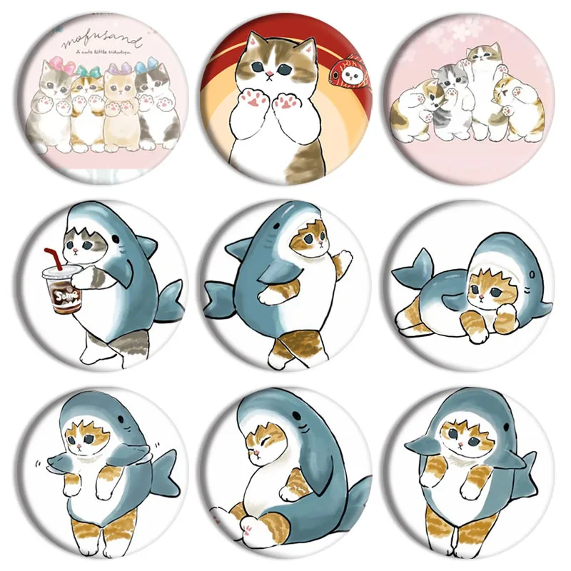

58mm Mofusand Cute Cartoon Anime Badge Tinplate Button Pin Kawaii Brooch for Bag & Clothes Decoration Gift