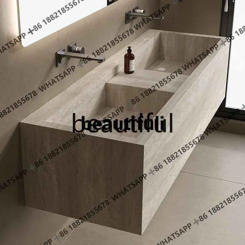 Bathroom cabinet, rock slab, seamless integrated basin, bathroom, wash basin, single and double basin size