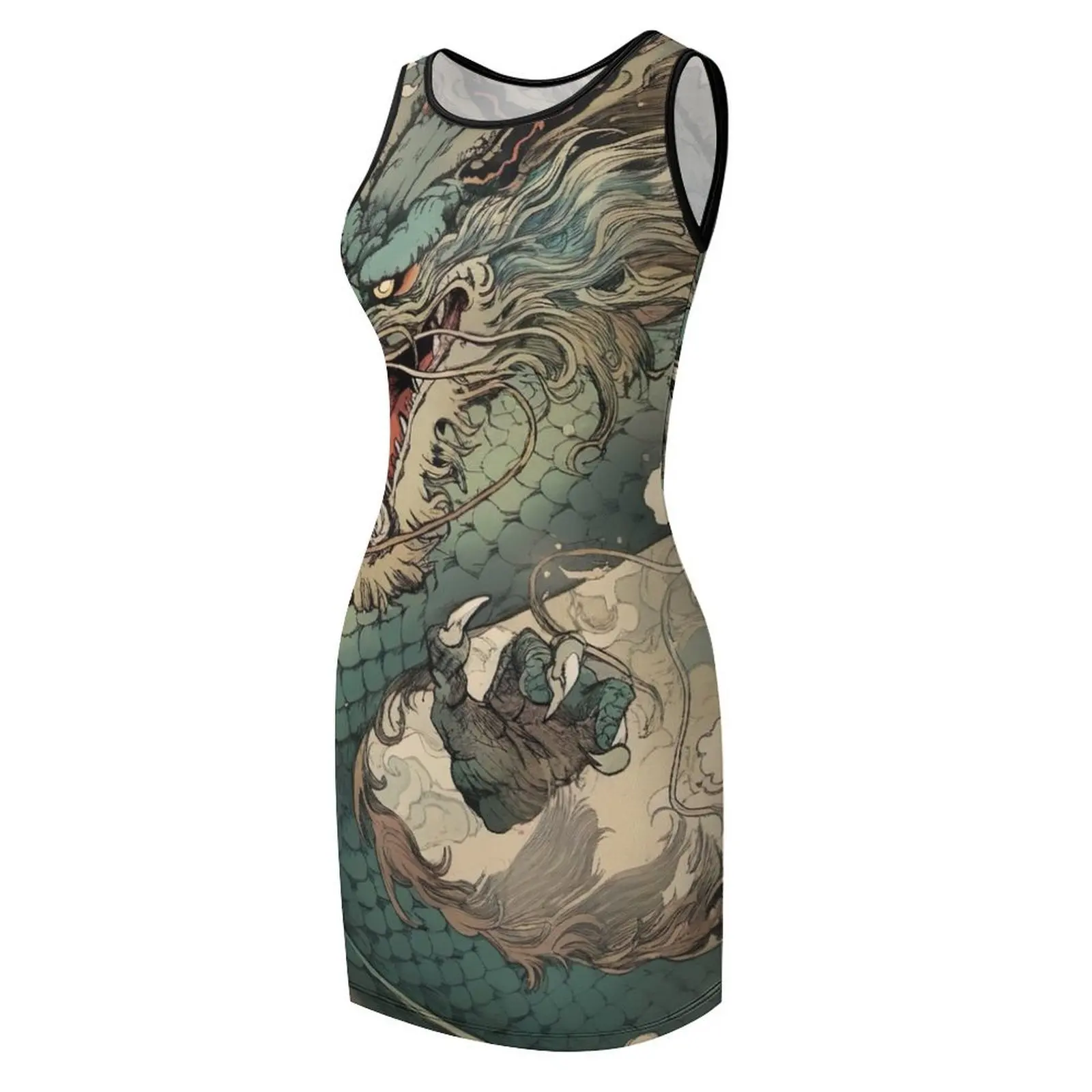 Fierce Blue Dragon Sleeveless Sundress evening dresses women wedding guest dress 2025 Dress for pregnant women