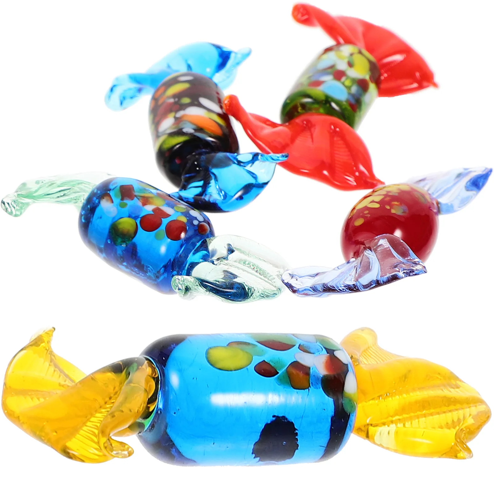 

5Pcs Glass Candy Ornaments Creative Sweets Decorations for Home Office Desktop Festival Wedding Glass Candy Decorations