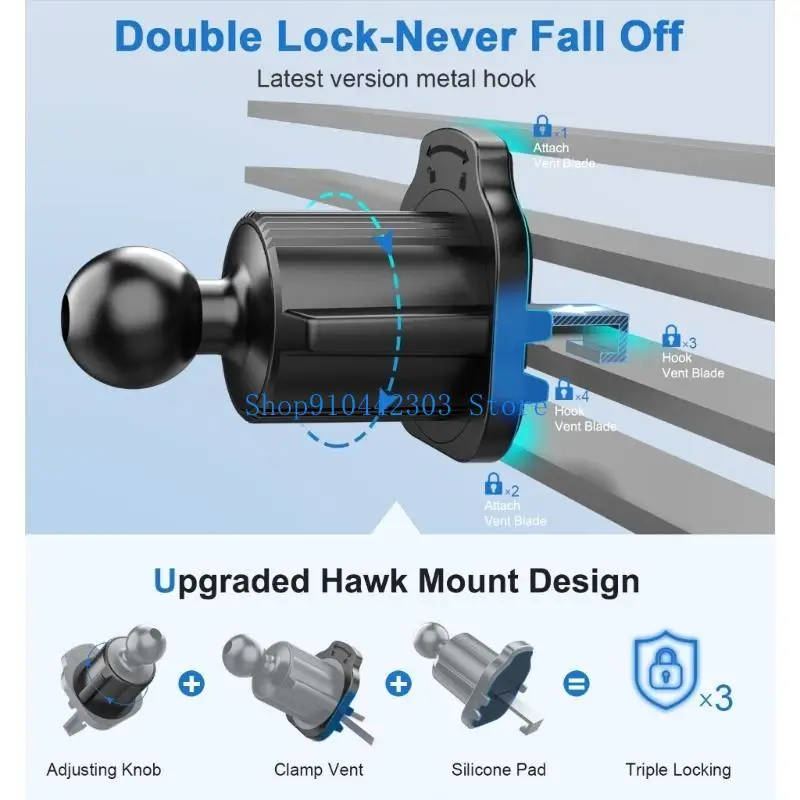 

652F Универсальный удлинитель вентиляционного отверстия для автомобильного держателя телефона для большинства автомобильных