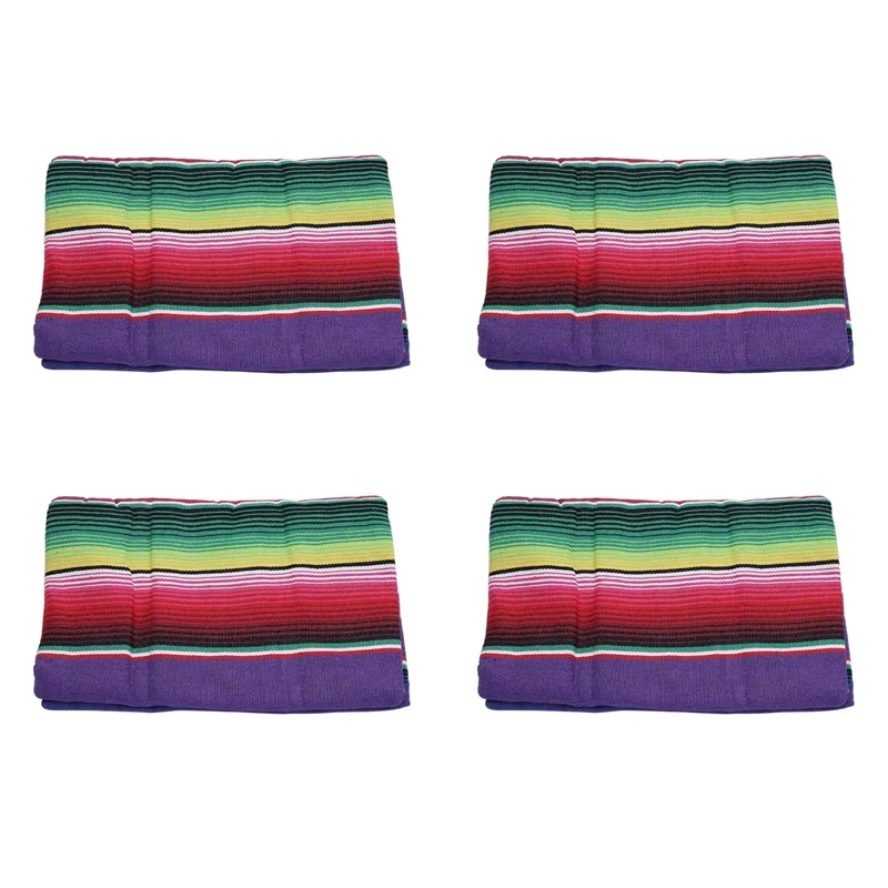 

4X Mexican Tablecloth For Mexican Party Wedding Decorations, Mexican Saltillo Serape Blanket Bed Blanket Table Cover