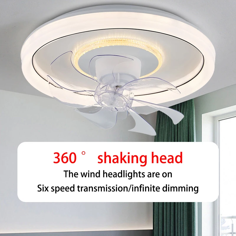 

Intelligent Ceiling Fan Light, 360 ° Rotation Function, with Light, Remote Unlimited Adjustment, Bedroom Decorative Lighting