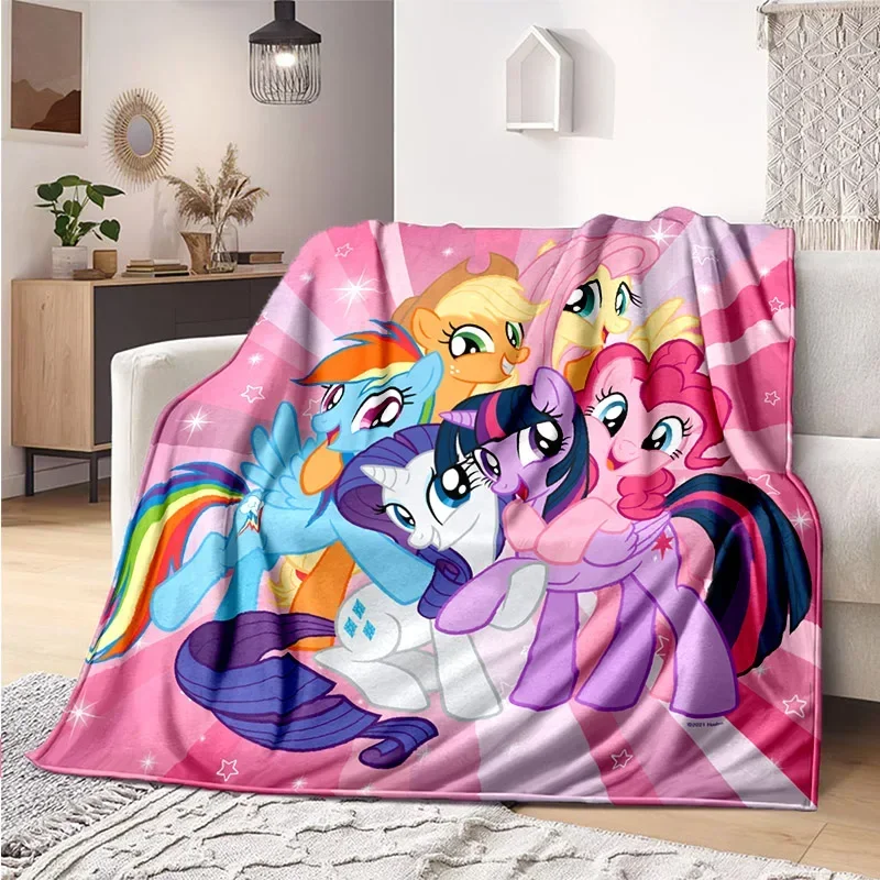 My Little Pony-Y Couverture Personnalisable pour Enfants, Drap en Peluche Mignon, Juste de Canapé et de Lit, Poulain de Dessin Animé, Couverture Chaude pour Toutes Saisons