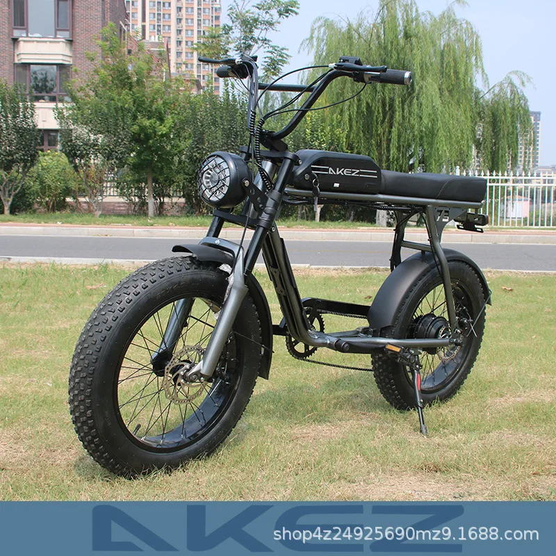 велосипед 20-inch Adult Fatbike Outdoor Cycling Snow Tires Retro Off-road Beach Variable Speed Electric Bicycle image 8