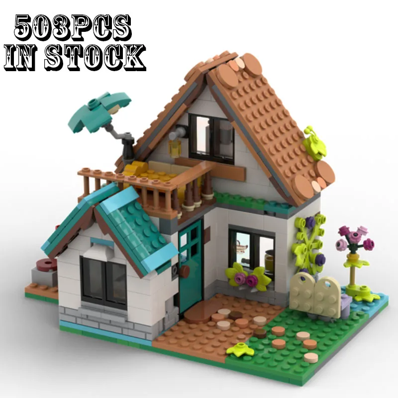 

MOC-189739 Строительный блок, уютная архитектура для кафе, креативная сборная игрушка, сделай сам, подарки на день рождения для девочек или детей, рождественские украшения