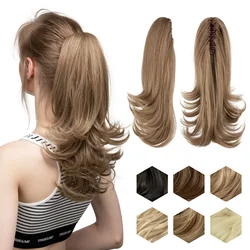 Synthetic Diy Claw Clip in Ponytail Extensions Hairpiece Hair Bun Fake Blonde Natural Hair False Pigtail