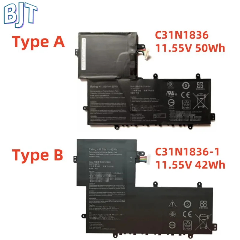 New Lithium-ion C31N1836 C31N1836-1 Laptop Battery 6Cell for Asus Chromebook Flip C214MA C204MA 0B200-03370000 0B200-03370100