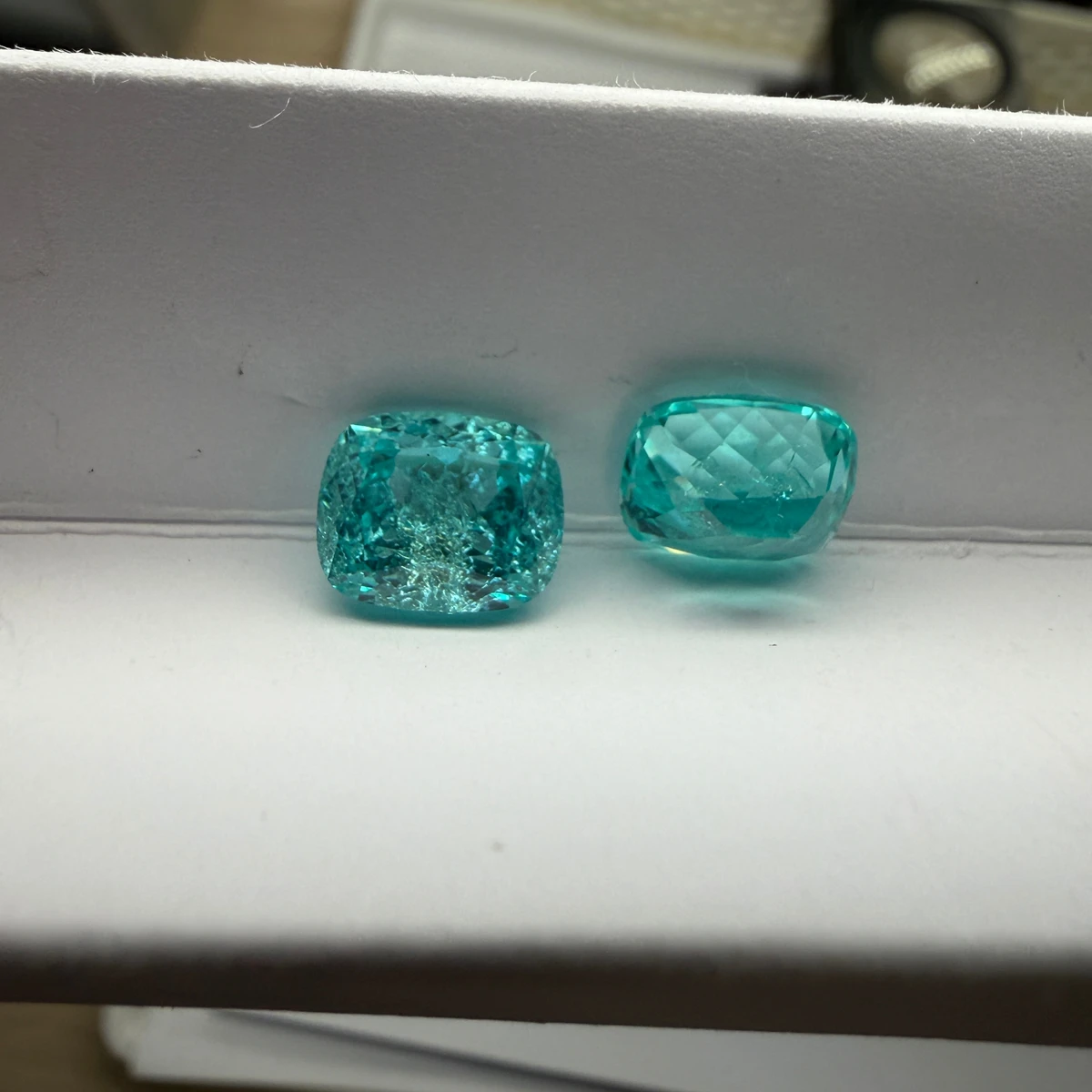 Factory Price Lab Grown Long Cushion 8x10mm Ice Crushed Paraiba Stone for Jewelry Making
